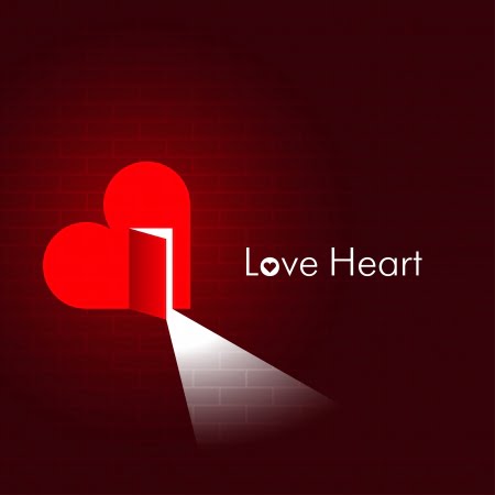 25198646 - heart with an open door in it creative illustration
